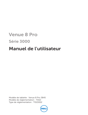 Dell Venue 3845 Pro tablet Manuel utilisateur | Fixfr
