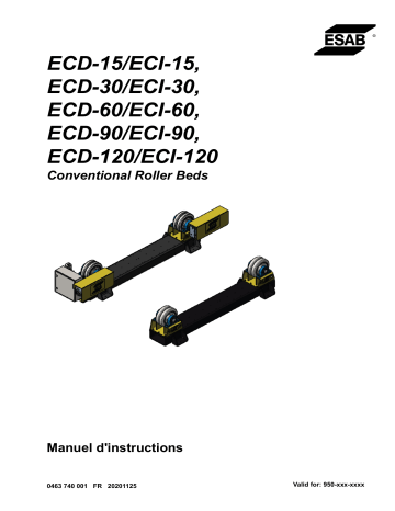 ECD-15/ECI-15 | ECD-120/ECI-120 | ECD-60/ECI-60 | ECD-30/ECI-30 | ESAB ECD-90/ECI-90 Manuel utilisateur | Fixfr