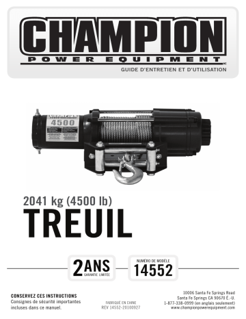 Champion Power Equipment 14552 Manuel utilisateur | Fixfr
