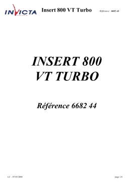 Invicta FOYER 800 VISION TOTALE TURBO Manuel utilisateur