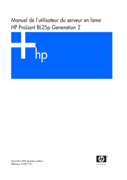 HP PROLIANT BL25P G2 SERVER Manuel utilisateur