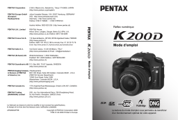 Pentax Série K-200D Mode d'emploi