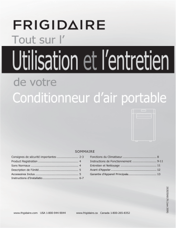 Manuel du propriétaire | Frigidaire FRA053PU1 Manuel utilisateur | Fixfr