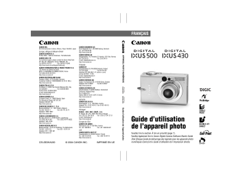 IXUS 430 | Mode d'emploi | Canon IXUS 500 Manuel utilisateur | Fixfr