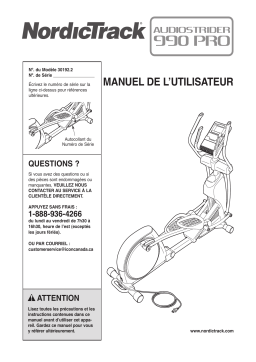 NordicTrack Audiostrider 990 Pro Elliptical Manuel utilisateur