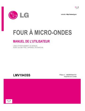 LG MV-1943BSTL Manuel du propriétaire | Fixfr