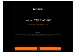 Lenovo Tab 2 A7-10 Manuel utilisateur