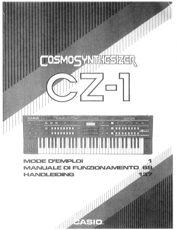 Manuel du propriétaire | Casio CZ-1 Manuel utilisateur | Fixfr