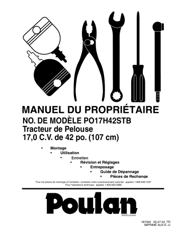 Manuel du propriétaire | Poulan PO17H42STB Manuel utilisateur | Fixfr