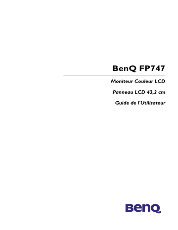 Manuel du propriétaire | BenQ FP747 Manuel utilisateur | Fixfr