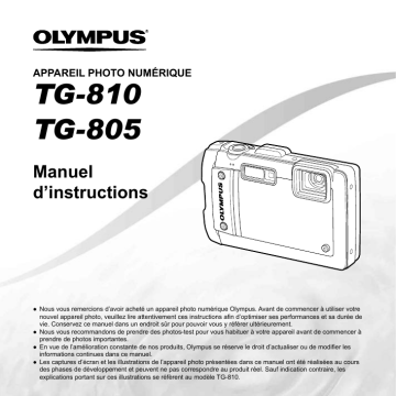 TG805 | Olympus TG810 Mode d'emploi | Fixfr