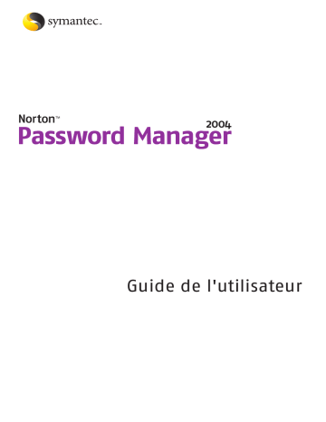Symantec Norton Password Manager 2004 Mode d'emploi | Fixfr