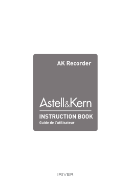 iRiver Astell & Kern AK Recorder Manuel utilisateur