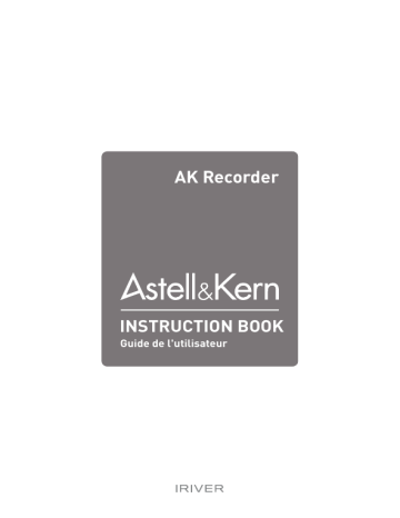 Mode d'emploi | iRiver Astell & Kern AK Recorder Manuel utilisateur | Fixfr