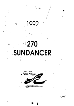 Sea Ray 1992 270 SUNDANCER Manuel utilisateur