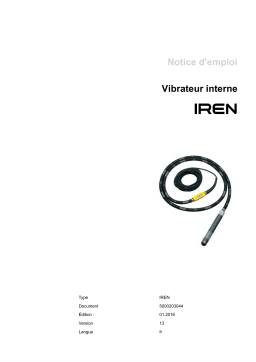 Wacker Neuson IREN 57/250 High Frequency Internal Vibrator Manuel utilisateur