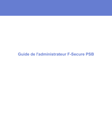 Manuel du propriétaire | F-SECURE PSB Manuel utilisateur | Fixfr