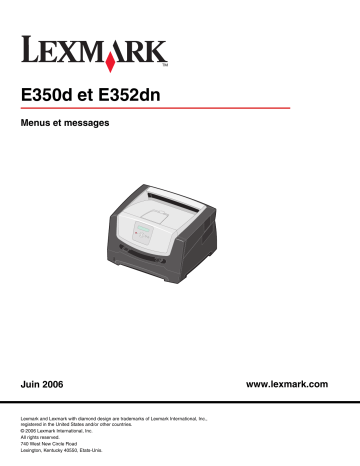 Manuel du propriétaire | Lexmark E350d Manuel utilisateur | Fixfr