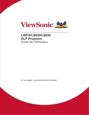 LS820-S | LS810 | LS820 | LS810-S | ViewSonic LS830-S PROJECTOR Mode d'emploi | Fixfr