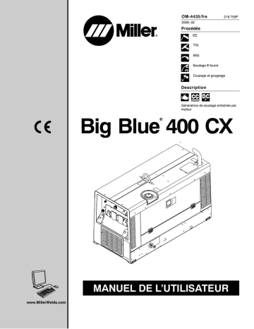 LG070085E | Manuel du propriétaire | Miller BIG BLUE 400 CX CE Manuel utilisateur | Fixfr