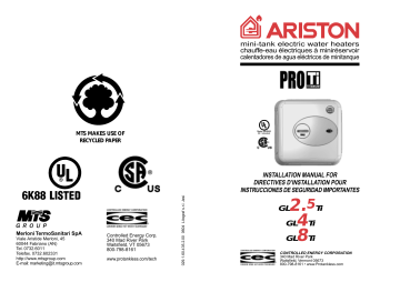 Manuel du propriétaire | Hotpoint-Ariston GL2.5TI Manuel utilisateur | Fixfr