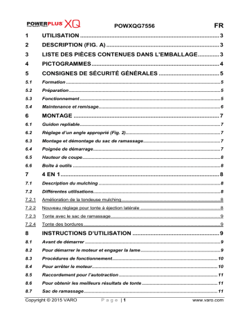 Manuel du propriétaire | Powerplus POWXQG7556 Manuel utilisateur | Fixfr