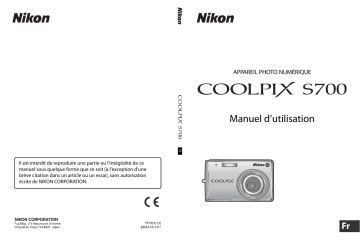 Mode d'emploi | Nikon Coolpix S700 Manuel utilisateur | Fixfr