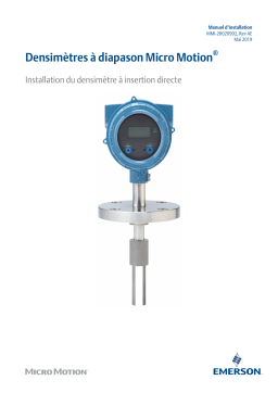 Micro Motion Densimètres à diapason-Fork Density Meter Manuel utilisateur