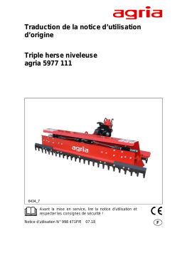 Agria 5977 Triple levelling rake Manuel utilisateur