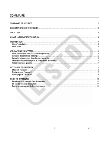 Manuel du propriétaire | Listo CONGELATEUR CCL 102 Manuel utilisateur | Fixfr