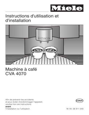 Manuel du propriétaire | Miele CVA 4070 Manuel utilisateur | Fixfr