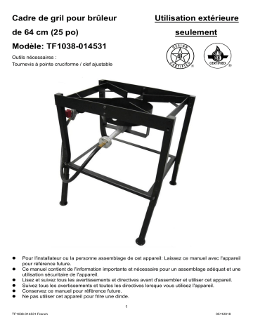 Rankam TF1038-014531 Bbq And Gas Grill Manuel du propriétaire | Fixfr