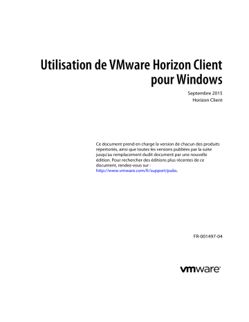 VMware Horizon Client pour Windows Manuel utilisateur | Fixfr