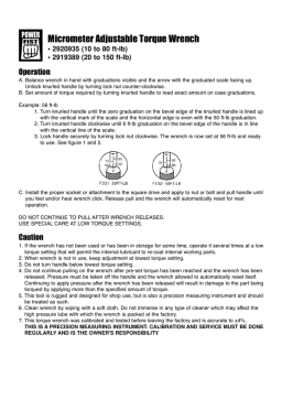 Power Fist 2919389 1/2 in. dr Click-Type Torque Wrench Manuel du propriétaire