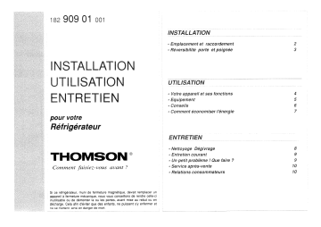 CSE25 | SF227B | CSE257 | SF257C | SF26A | CSE22 | CSE227 | Manuel du propriétaire | Thomson SF22B Manuel utilisateur | Fixfr