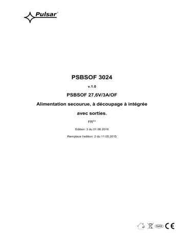 Mode d'emploi | Pulsar PSBSOF3024 - v1.0 Manuel utilisateur | Fixfr