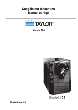 Taylor Model 104 Manuel utilisateur