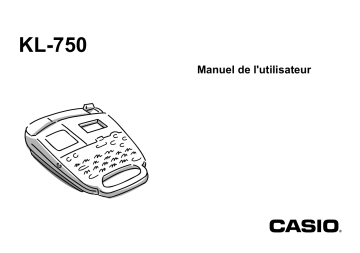 Manuel du propriétaire | Casio KL-750 Manuel utilisateur | Fixfr