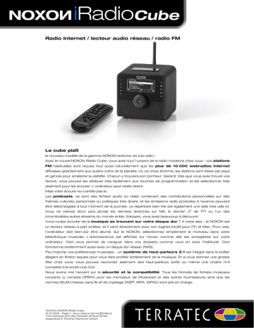 Manuel du propriétaire | Terratec Noxon iRadio Cube Manuel utilisateur | Fixfr