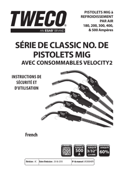ESAB Tweco Classic No. Series MIG Guns with VELOCITY2 Manuel utilisateur