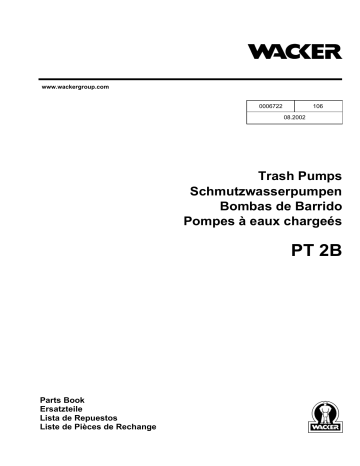 Wacker Neuson PT2B Self Priming Trash Pump Manuel utilisateur | Fixfr