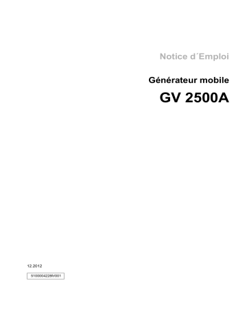 Wacker Neuson GV2500A Portable Generator Manuel utilisateur | Fixfr