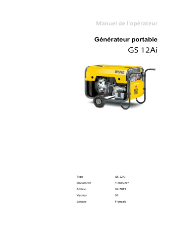 Wacker Neuson GS12AI Portable Generator Manuel utilisateur | Fixfr