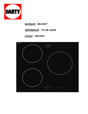 Manuel du propriétaire | Brandt TI14 Manuel utilisateur | Fixfr