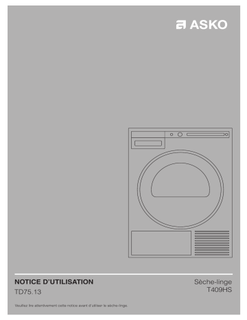 Manuel du propriétaire | Asko T786HPWT794CS Manuel utilisateur | Fixfr