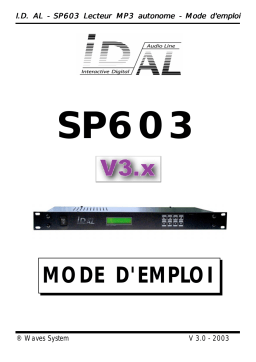 waves system SP603 Manuel utilisateur