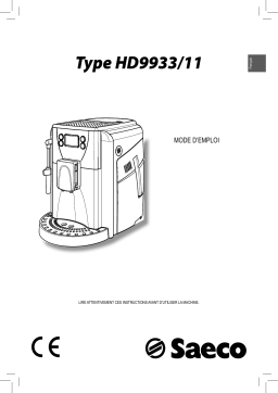 Saeco HD9933 Machine à expresso Manuel utilisateur