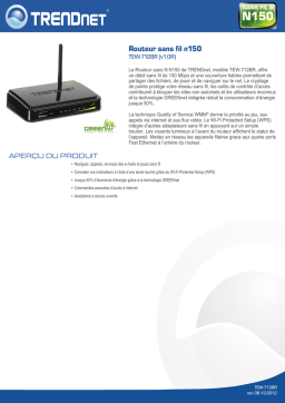 Trendnet TEW-712BR N150 Wireless Router Fiche technique