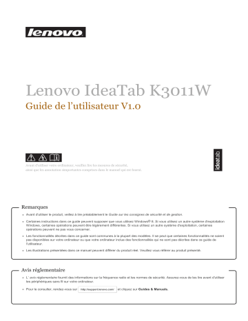 Mode d'emploi | Lenovo IdeaTab Lynx Manuel utilisateur | Fixfr