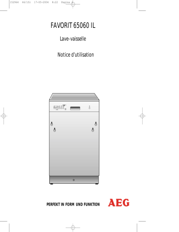 Manuel du propriétaire | AEG F65060IL Lave-vaisselle Manuel utilisateur | Fixfr